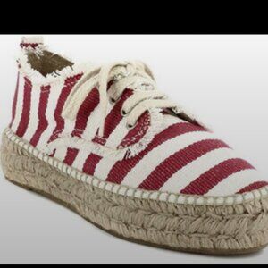 S.O.N.A.L.I. Red/White Lace-up Espadrille Sneaker - 10/ EU40